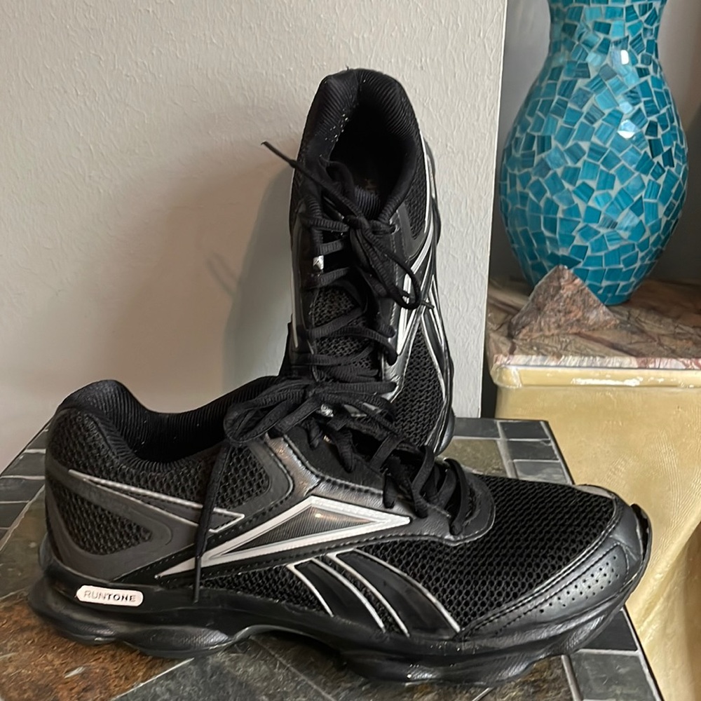 Reebok Runtone in Black with Silver Gray Accents